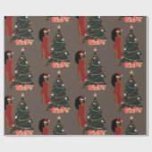 Black Girl Christmas Leo Zodiac Astrologie Geschenkpapier (Flach)