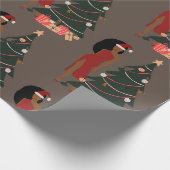 Black Girl Christmas Leo Zodiac Astrologie Geschenkpapier (Ecke)