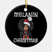 Black Girl Christmas Magic Melanin Ugly Xmas Sweat Keramik Ornament (Vorne)