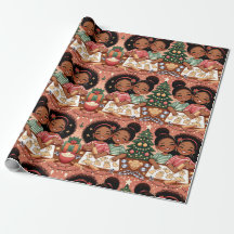 Black Girl Christmas Wrapping Paper - Schwestern