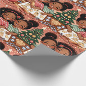 Black Girl Christmas Wrapping Paper - Schwestern Geschenkpapier (Ecke)