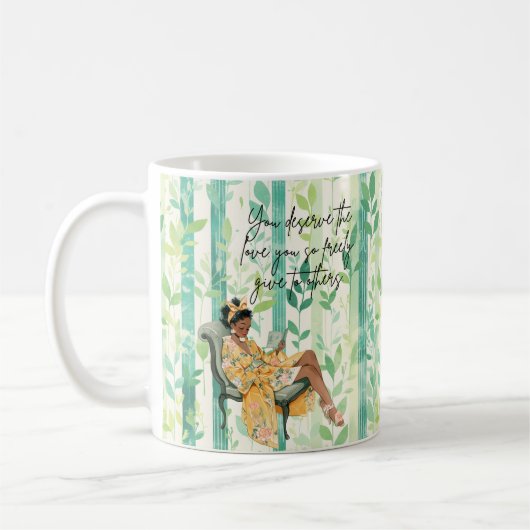 Black Girl Cosy Reading Kaffeetasse (Links)