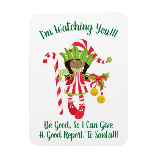 Black Girl Elf Weihnachts-Kühlschrankmagnet Magnet (Vertikal)