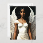Black Girl Engel mit Dark Skin Angelcore Artwork Postkarte (Vorne/Hinten)