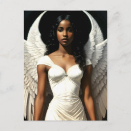 Black Girl Engel mit Dark Skin Angelcore Artwork Postkarte