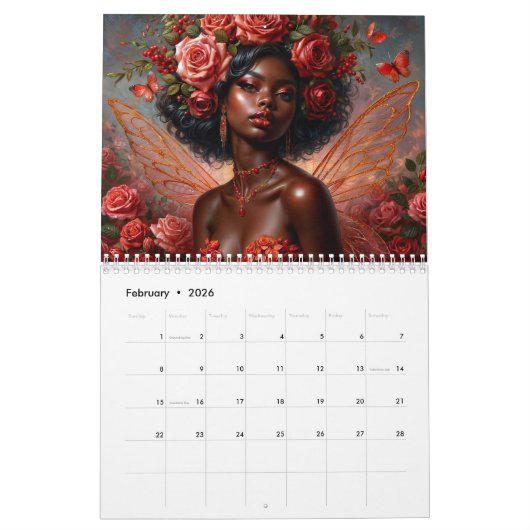 Black Girl Fairy Artwork Kalender (Feb 2026)