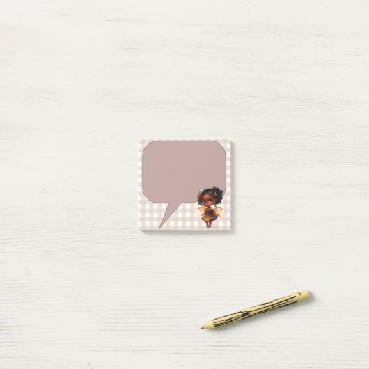 Black Girl Fairy Post It Note Post-it Klebezettel (Auf Schreibtisch)