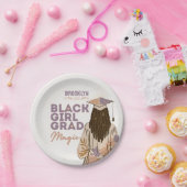 Black Girl Grad Magic Floral Boho Graduierungspart Pappteller (Party)