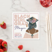 Black Girl Grad Magic Floral Boho Graduierungspart Serviette (Beispiel)