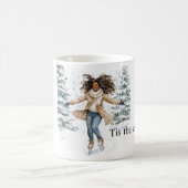 Black Girl Ice Skating Christmas Kaffeetasse (Mittel)