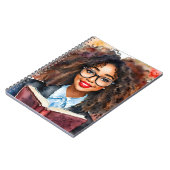 Black Girl in Glassy mit Book Art Notebook Notizblock (Linke Seite)