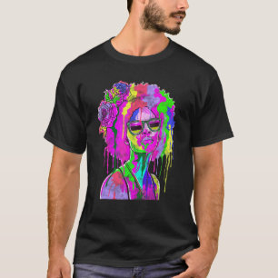 Black Girl Inspiriert Black Woman Paint Dripping R T-Shirt