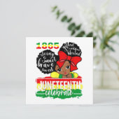 Black Girl Juneteenth 1865 Celebrate Indepedence D Einladung (Stehend Vorderseite)