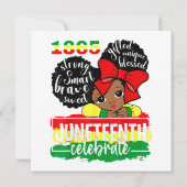 Black Girl Juneteenth 1865 Celebrate Indepedence D Einladung (Rückseite)