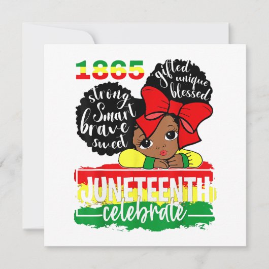 Black Girl Juneteenth 1865 Celebrate Indepedence D Einladung (Vorderseite)