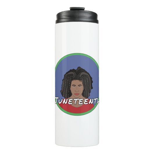 Black Girl Juneteenth Thermosbecher (Vorderseite)