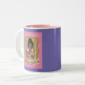 Black Girl Lieben Tasse in Rosa mit Lila BG (Vorderseite Links)