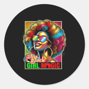 Black Girl Magic Africa Afro Black Queen Melanin S Runder Aufkleber