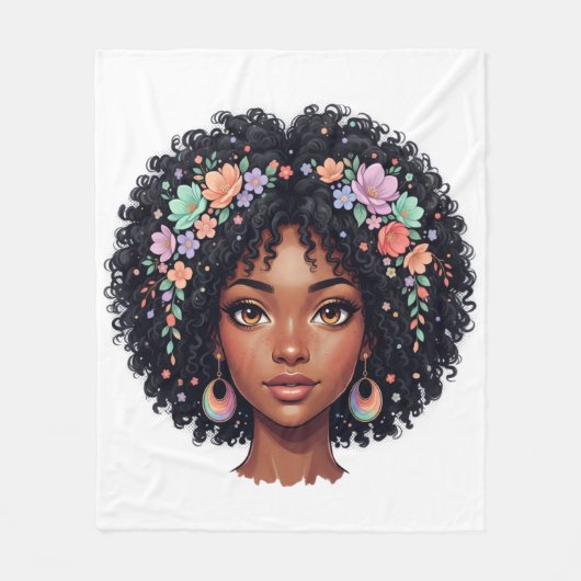 Black Girl Magic Afro Diva Fleecedecke (Vorderseite)