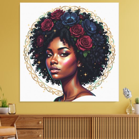 Black Girl Magic Afro Diva Leinwanddruck (Insitu (Wohnzimmer))