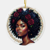 Black Girl Magic Afro Diva Partydekoration Keramik Ornament (Vorne)
