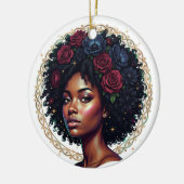 Black Girl Magic Afro Diva Partydekoration Keramik Ornament (Links)