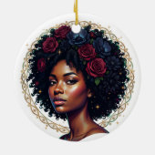 Black Girl Magic Afro Diva Partydekoration Keramik Ornament (Hinten)