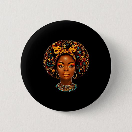 Black Girl Magic Afro Melanin Queen African Americ Button (Vorderseite)