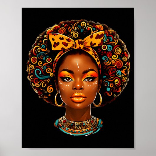 Black Girl Magic Afro Melanin Queen African Americ Poster (Vorne)