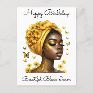Black Girl Magic Birthday Sista Melanin Frau Feiertagspostkarte
