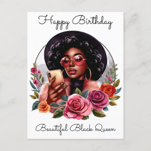 Black Girl Magic Birthday Sista Melanin Frau Feiertagspostkarte