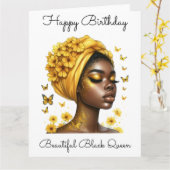 Black Girl Magic Birthday Sista Melanin Frau Karte (Gelbe Blume)