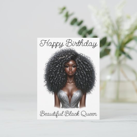Black Girl Magic Birthday Sista Melanin Frau Postkarte (Stehend Vorderseite)