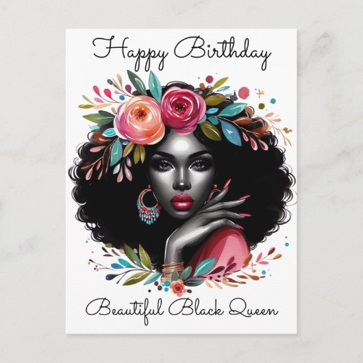 Black Girl Magic Birthday Sista Melanin Frau Postkarte (Vorderseite)