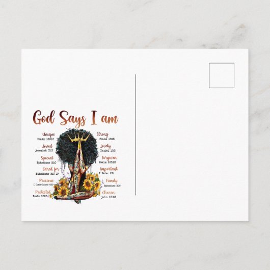 Black Girl Magic Birthday Sista Melanin Frau Postkarte (Rückseite)