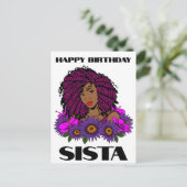 Black Girl Magic Birthday Sista Melanin Frau Postkarte (Stehend Vorderseite)