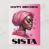 Black Girl Magic Birthday Sista Melanin Frau Postkarte (Vorderseite)