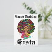 Black Girl Magic Birthday Sista Melanin Frau Postkarte (Stehend Vorderseite)