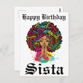 Black Girl Magic Birthday Sista Melanin Frau Postkarte (Vorne/Hinten)