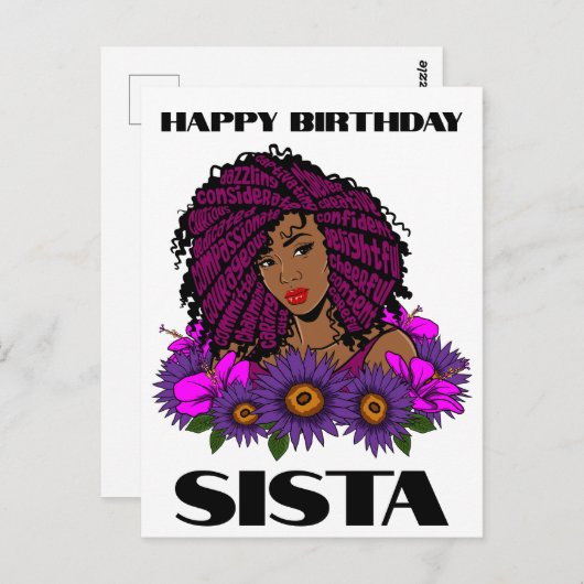 Black Girl Magic Birthday Sista Melanin Weltpost Postkarte (Vorne/Hinten)
