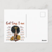 Black Girl Magic Birthday Sista Melanin Weltpost Postkarte (Rückseite)