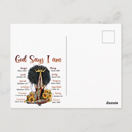 Black Girl Magic Birthday Sista Melanin Weltpost Postkarte (Rückseite)