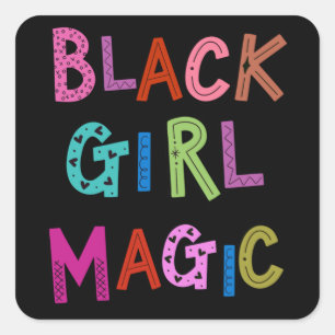 Black Girl Magic Black Queens Princess Kinder Mäd Quadratischer Aufkleber