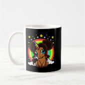 Black Girl Magic Einhorn Afro Puffs Brown Hautschn Kaffeetasse (Links)