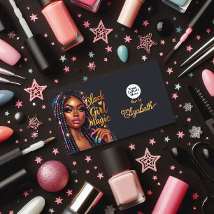 Black Girl Magic Elegantes Friseursalon-Branding Visitenkarte