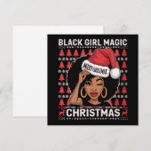 Black Girl Magic Frohe Weihnachts Afroamerikaner Feiertagskarte (Vorne/Hinten)