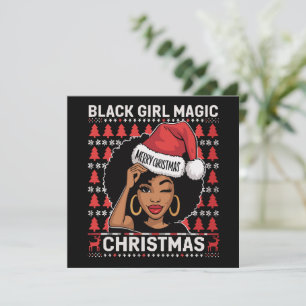 Black Girl Magic Frohe Weihnachts Afroamerikaner Feiertagskarte