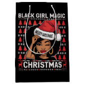 Black Girl Magic Frohe Weihnachts Afroamerikaner Mittlere Geschenktüte (Vorderseite)