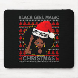 Black Girl Magic Frohe Weihnachts Afroamerikaner Mousepad