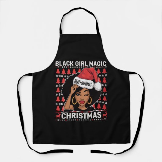 Black Girl Magic Frohe Weihnachts Afroamerikaner Schürze (Vorderseite)